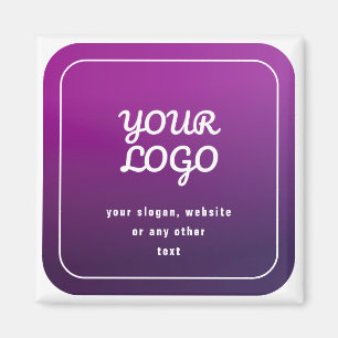 Aimant Votre logo et ombre dégradée violet clair à foncé