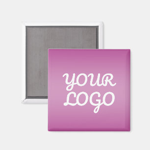 Aimant Votre logo et ombre simple moderne Violet