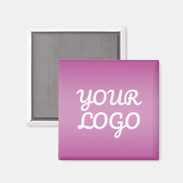 Aimant Votre logo et ombre simple moderne | Violet (Recto/Verso)