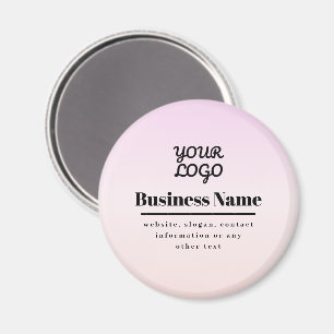 Aimant Votre logo et texte   Ombré rose et pêche