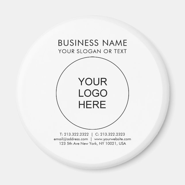 Aimant Votre logo ici Modèle de cercle professionnel pers (Devant)