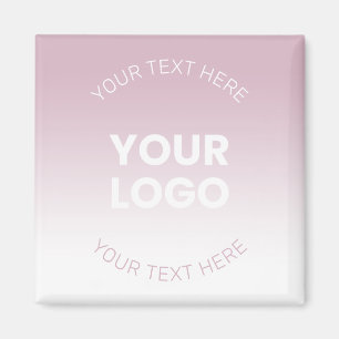 Aimant Votre logo   Moderne Dusty Rose & Blanc Ombre