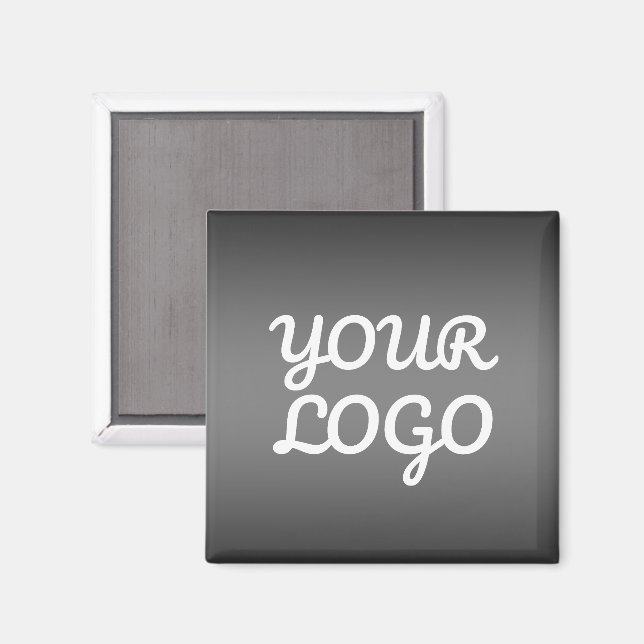 Aimant Votre logo & Moderne Simple Ombre | Gris foncé (Recto/Verso)