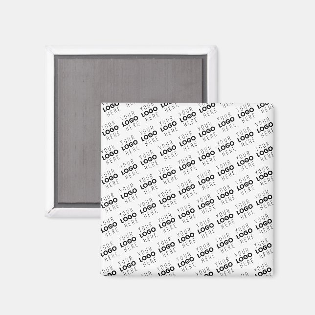 Aimant Votre logo simple motif diagonal répétitif (Recto/Verso)