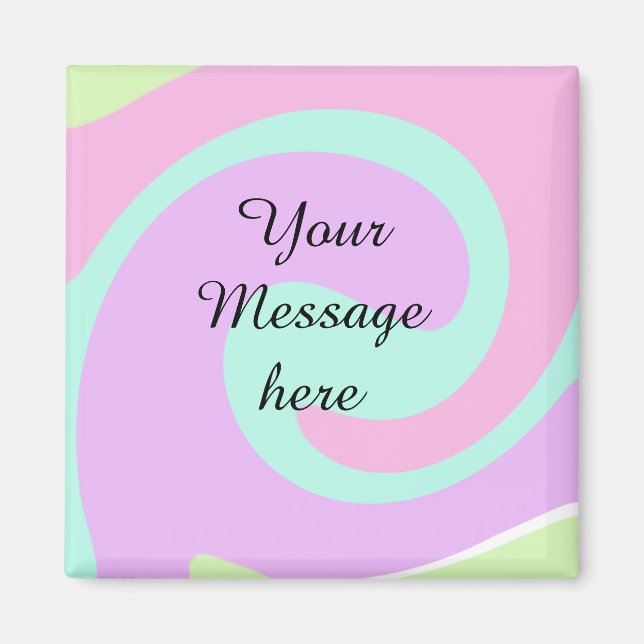 Aimant Votre message ici ajouter texte nom monogramme ros (Devant)