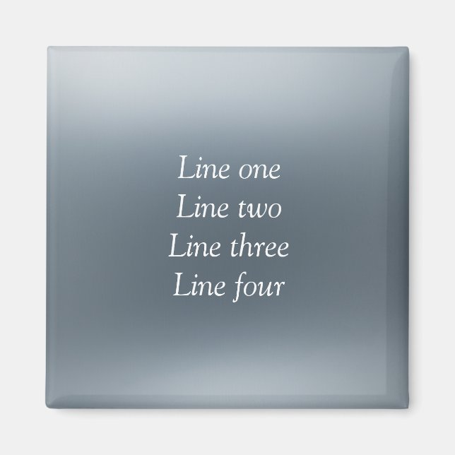 Aimant Votre message ici gris fond métallisé bleu (Devant)