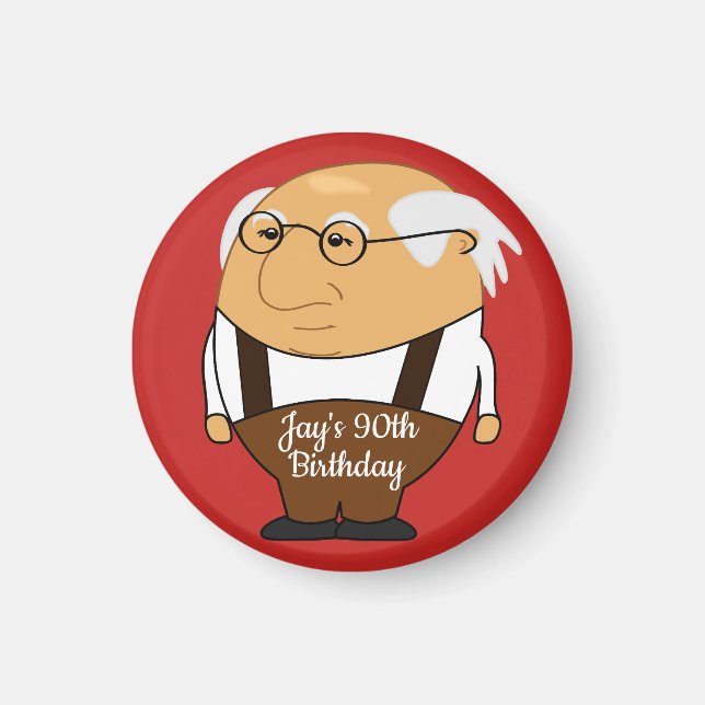 Aimant Votre nom* 90e Humour Anniversaire (Devant)