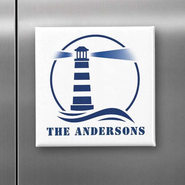 Aimant Votre nom de famille ou votre texte Phare Ocean Wa (Créateur téléchargé)