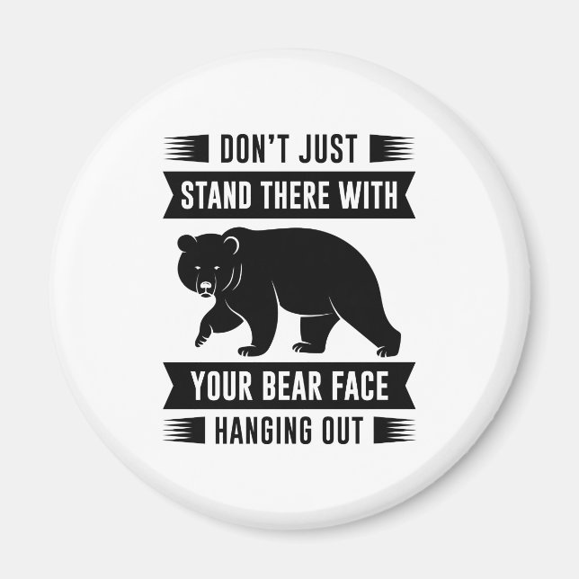 Aimant Votre Tête d'Ours qui Dépasse (Devant)