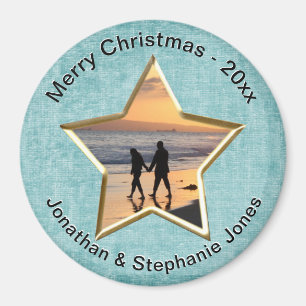 Aimant Votre texte et votre photo : Aqua Star-Shape Pictu