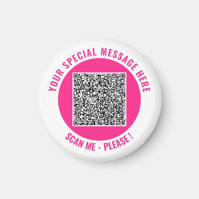 Aimant Votre texte personnalisé pour scan de code QR Magn (Devant)