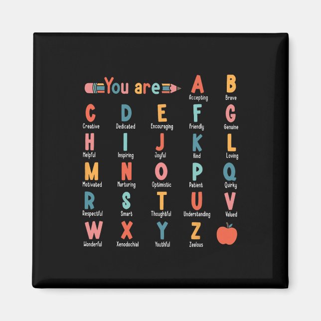 Aimant Vous êtes Alphabet Apprendre Abc Inspiration Ensei (Devant)