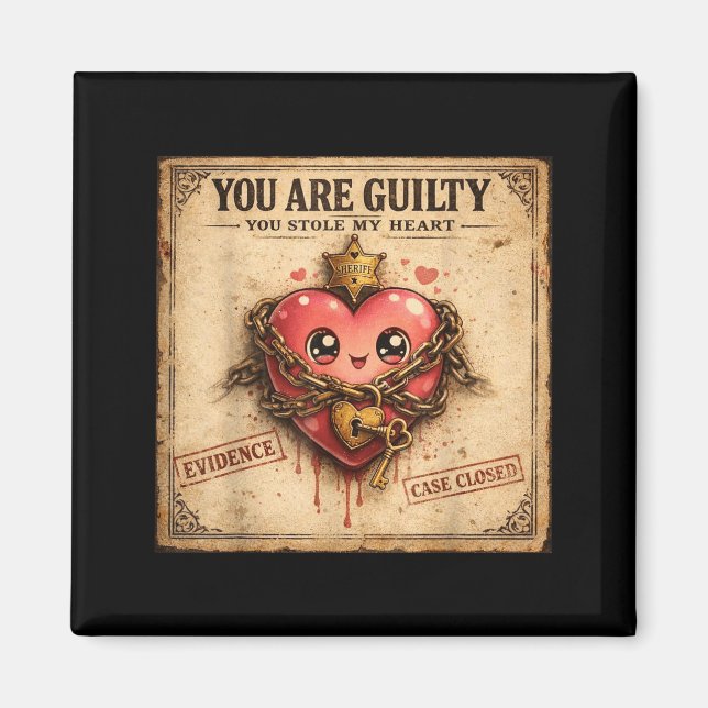 Aimant Vous êtes coupable Vous avez volé mon cœur Mignon  (Devant)
