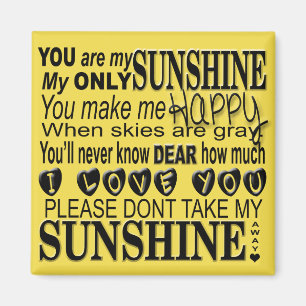 Aimant Vous êtes ma typographie de soleil