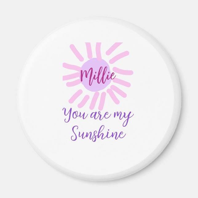 Aimant vous êtes mon soleil violet rose pastel rayons de  (Devant)