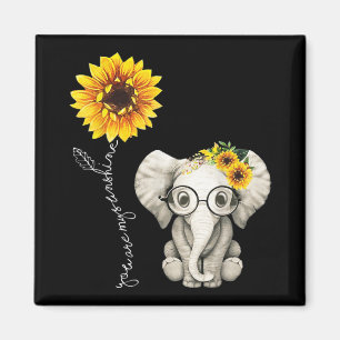 Aimant Vous Êtes Mon Sunshine Hippie Sunflower Elephant