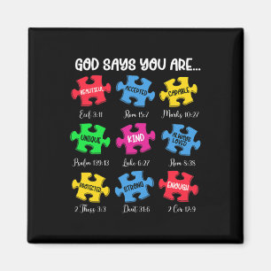 Aimant Vous Êtes Sensibilisation sur l'autisme Puzzle Bib