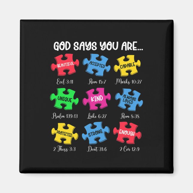 Aimant Vous Êtes Sensibilisation sur l'autisme Puzzle Bib (Devant)
