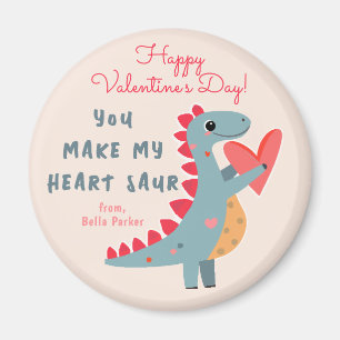 Aimant Vous faites mon coeur Saur Dinosaur Pun Valentine