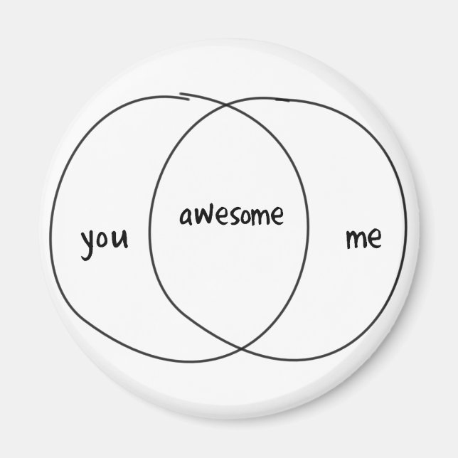 Aimant Vous Me Magnifique Diagramme Venn (Devant)