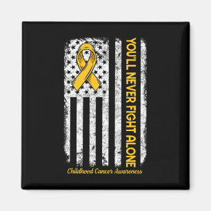Aimant Vous ne combattrez jamais seul drapeau Cancer de l