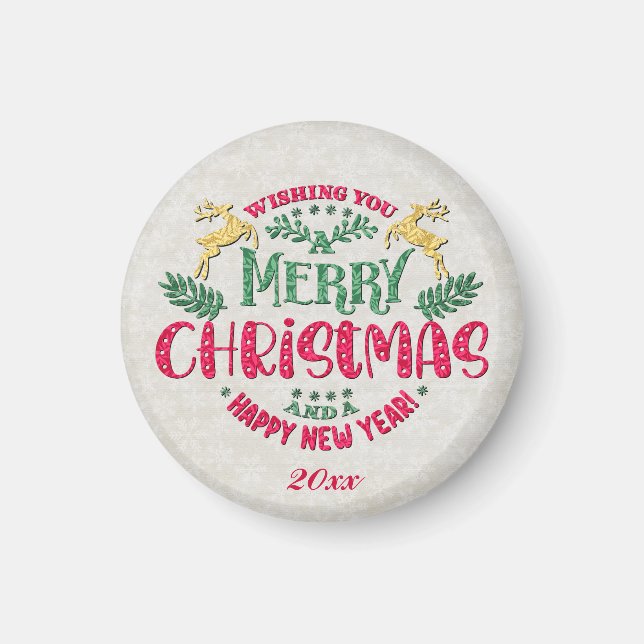 Aimant Vous souhaitant un Joyeux Noël et une Bonne Année (Devant)