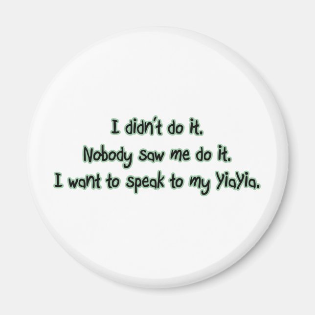 Aimant Vous voulez parler à YiaYia (Devant)