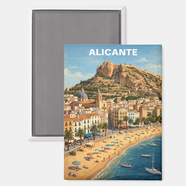 Aimant Voyage à Alicante Espagne Vintage (Recto/Verso)