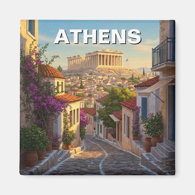 Aimant Voyage à Athènes Grèce (Devant)