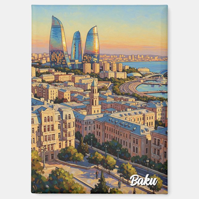 Aimant Voyage à Bakou Azerbaïdjan  (Recto)