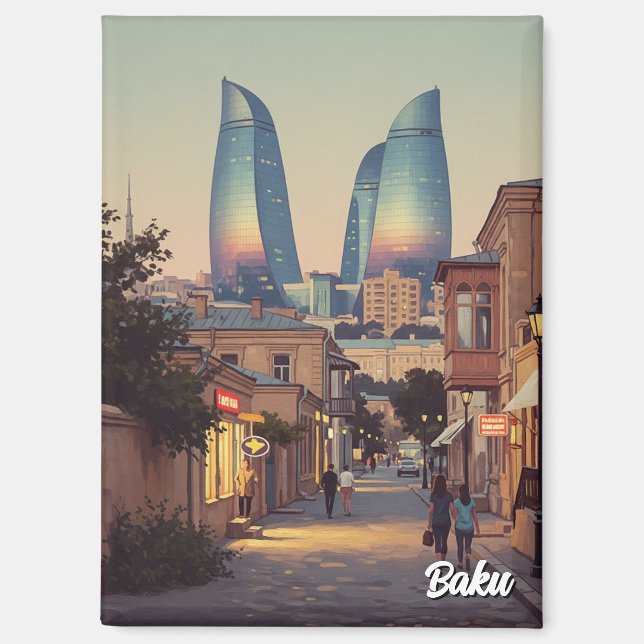 Aimant Voyage à Bakou Azerbaïdjan  (Recto)
