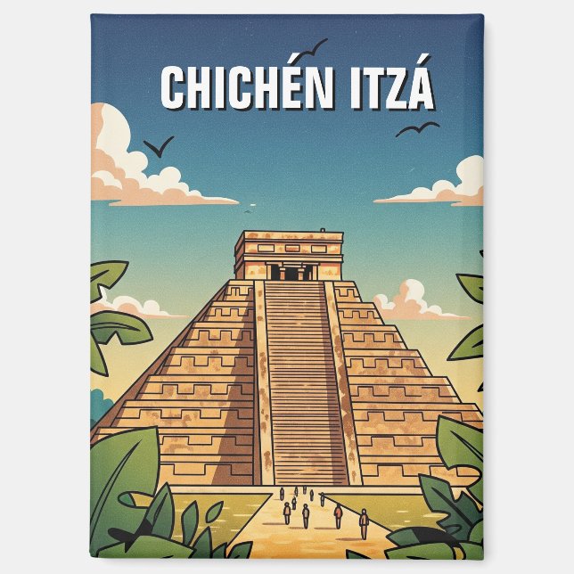 Aimant Voyage à Chichen Itza au Mexique (Recto)