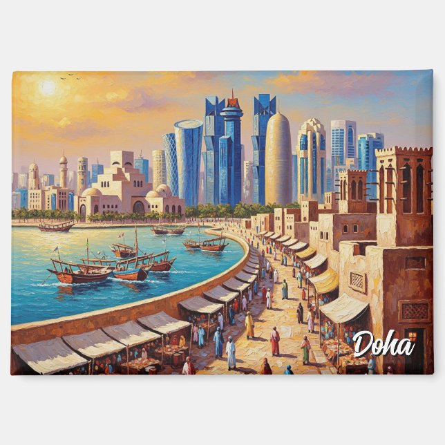 Aimant Voyage à Doha Qatar (Recto)