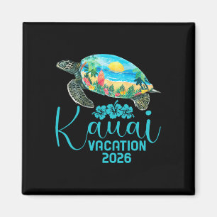 Aimant Voyage à Kauai Hawaï 2026 Tortue de mer Vacances d
