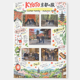 Aimant Voyage à Kyoto au Japon 5 Photo Collage Zine de vo