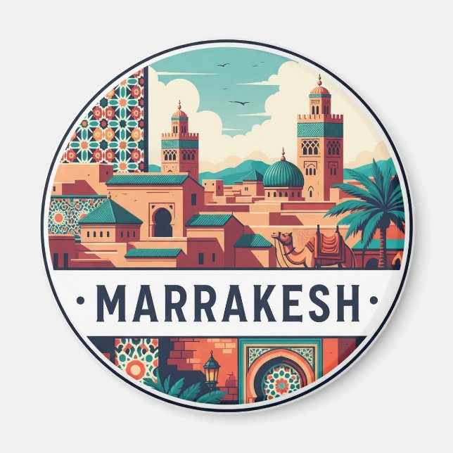 Aimant Voyage à Marrakech Maroc (Devant)
