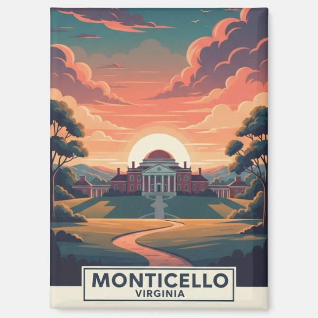 Aimant Voyage à Monticello Virginie (Recto)