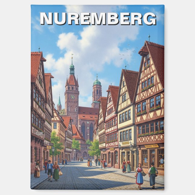 Aimant Voyage à Nuremberg en Allemagne (Recto)