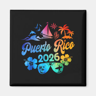 Aimant Voyage à Porto Rico 2026 Teinture sur plage Trip é