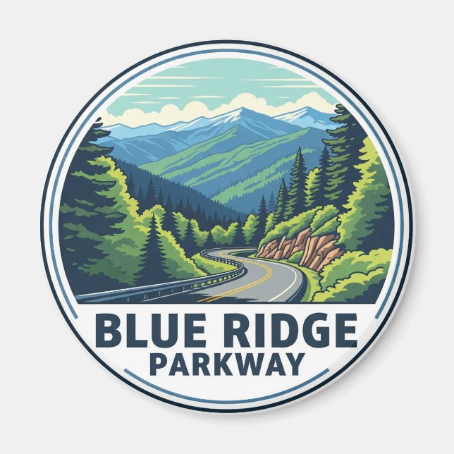 Aimant Voyage Blue Ridge Parkway (Devant)