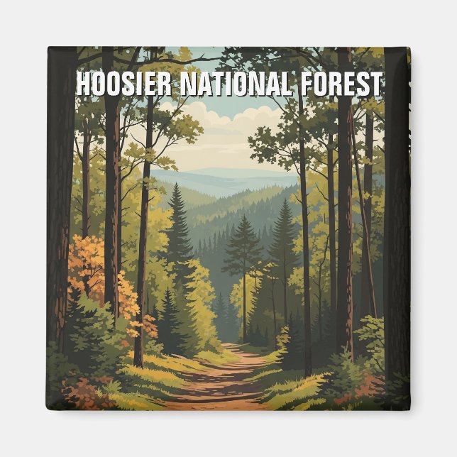 Aimant Voyage dans la forêt nationale d'Indiana Hoosier (Devant)