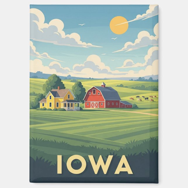 Aimant Voyage dans une ferme de l'Iowa (Recto)