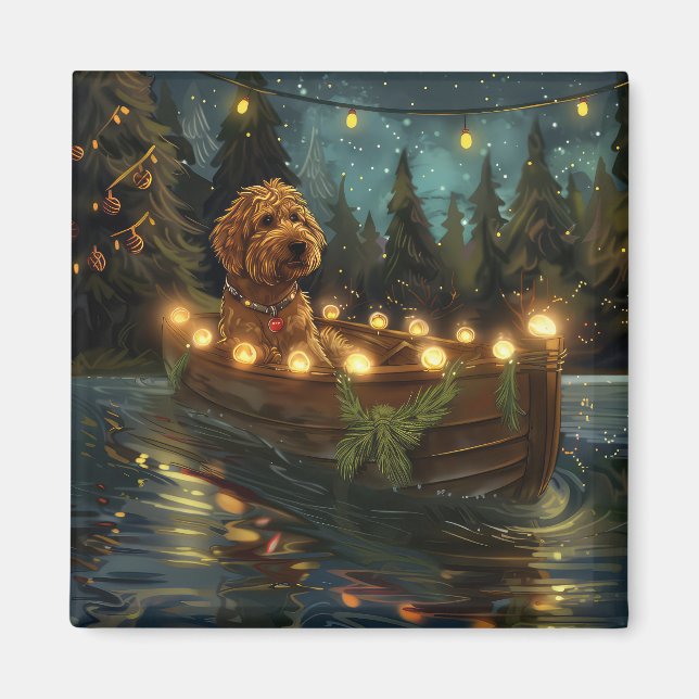 Aimant Voyage de fête de Noël Bernedoodle (Devant)