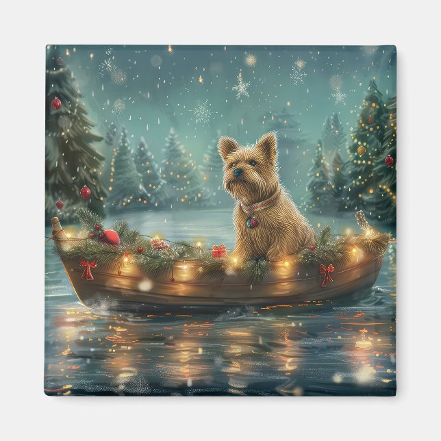 Aimant Voyage de fête de Noël du Cairn Terrier (Devant)