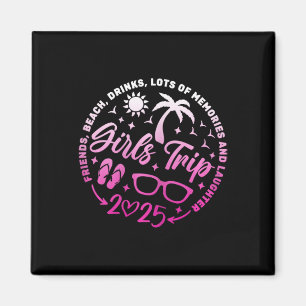 Aimant Voyage de filles 2025 Amis Plage Boissons Beaucoup