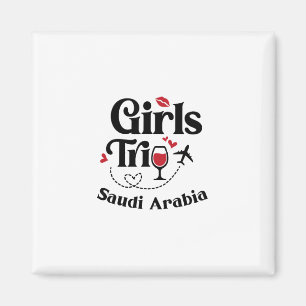Aimant Voyage de filles au vin mignon Arabie Saoudite Vac