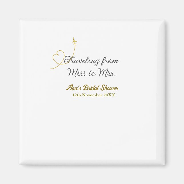 Aimant Voyage de Miss à Mrs enterrement de vie de jeune f (Devant)