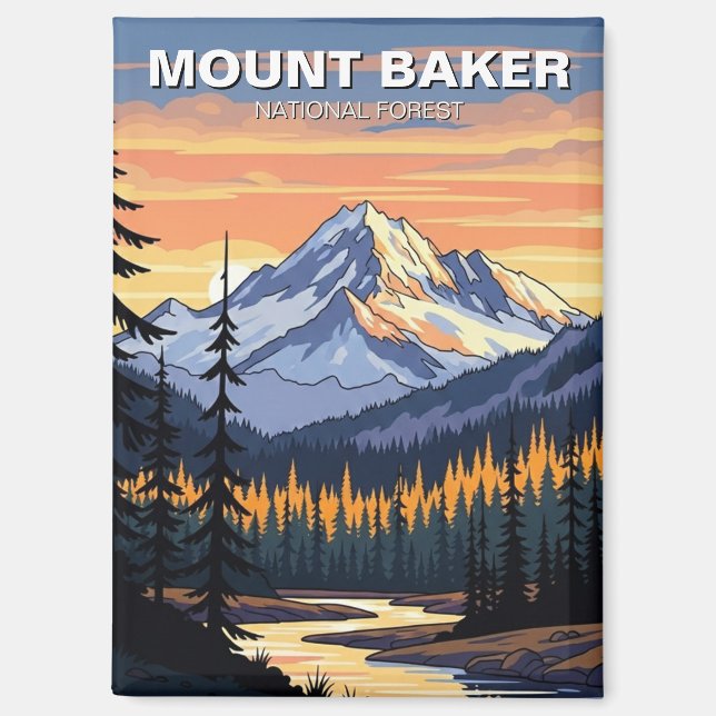 Aimant Voyage de Mount Baker National Forest Washington (Recto)