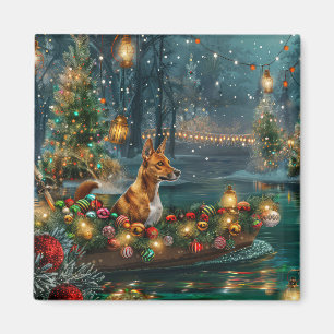 Aimant Voyage de Noël de Basenji