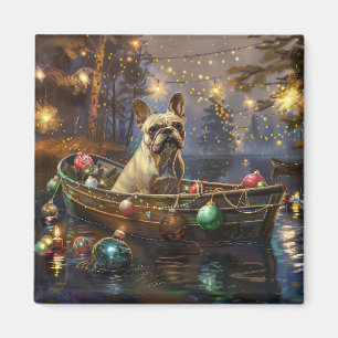 Aimant Voyage de Noël Festif de Bouledogue Français